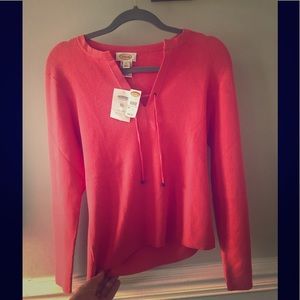 NWT TALBOTS coral lightweight sweater